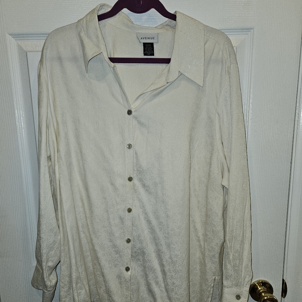 Women's Avenue Plus Size 22/24 Silk blend Blouse